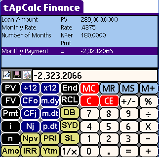 tApCalc Financial tape calculator(Palm, High Res)